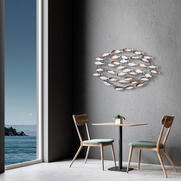 Wallity Alabalık Accesorio de pared de metal Multicolor